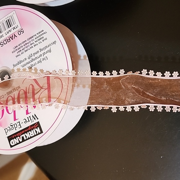3 Rolls Kirkland Signature Wire-Edged Ribbon, Approx 125 yards total - Picture 3 of 7
